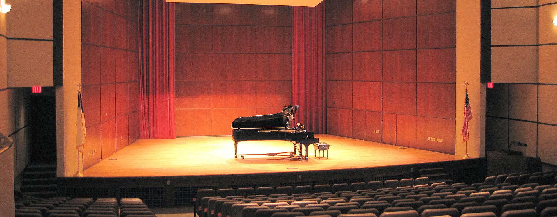 Schwan Concert Hall stage with piano